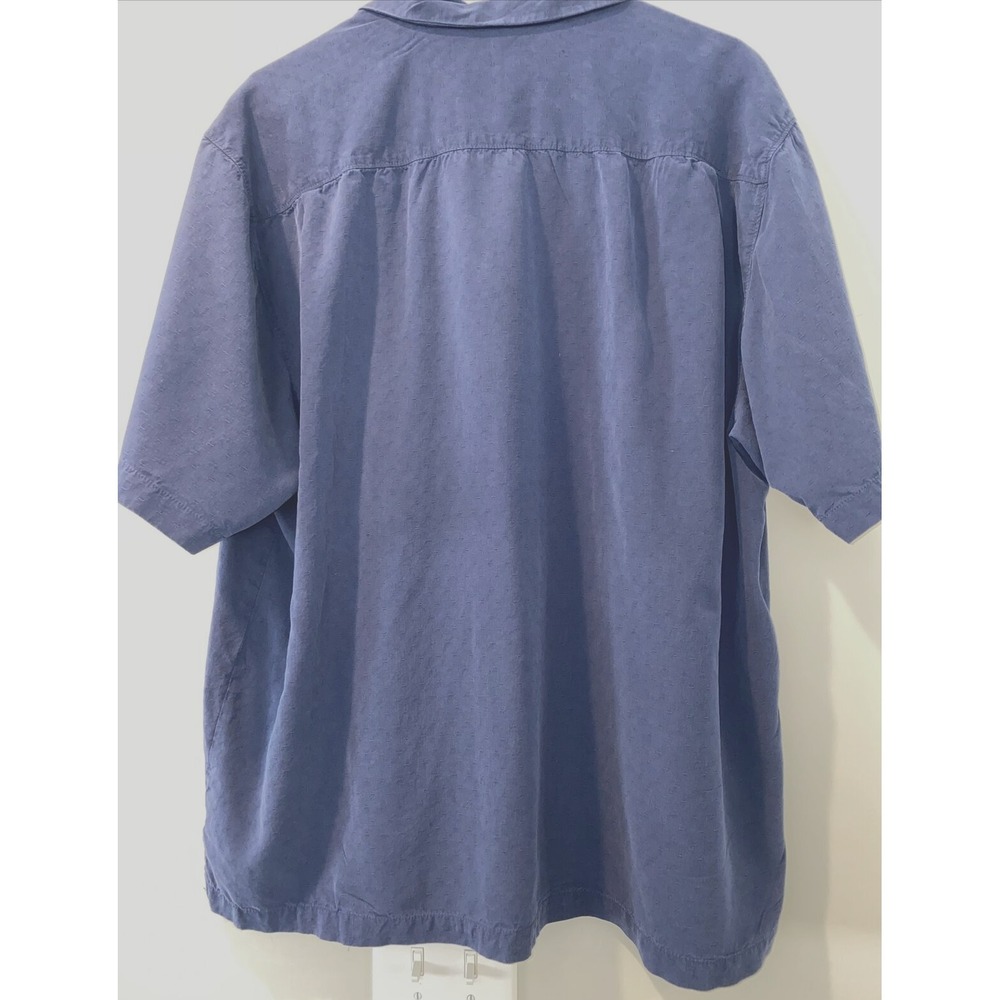 Tommy Bahama Blue  XL Button-up Shirt Short Sleeve Silk   (TB34)